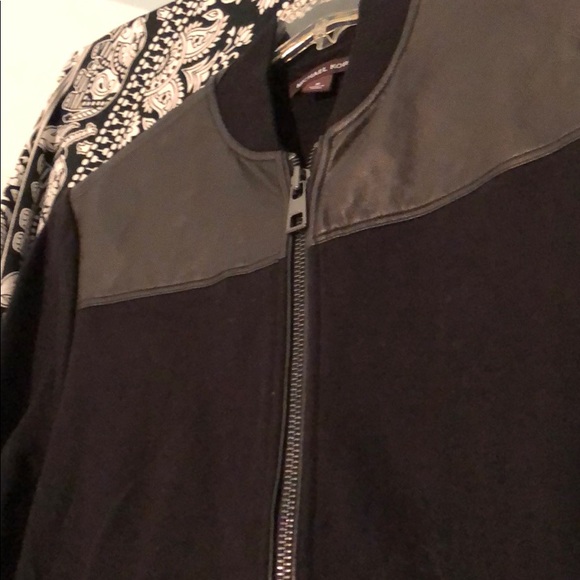 MEN’S MICHAEL KORS LEATHER / SWEATSHIRT JACKET - Picture 6 of 8
